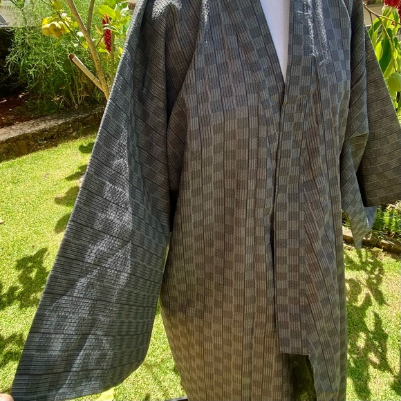 NEW Men’s Kimono Robe Yukata Long Sandals Belt and Pouch Bag - Picture 9 of 17